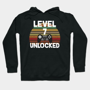 Level 7 Unlocked Gift 7th Birthday Gaming Lovers Gift Hoodie